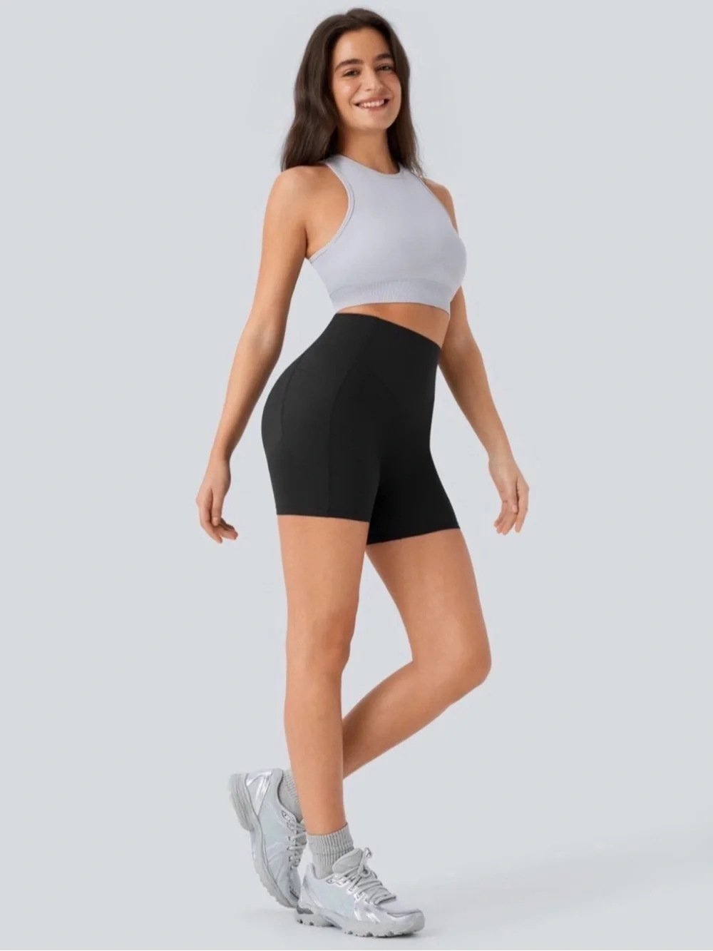 HALARA Black High-Waist Bike Shorts